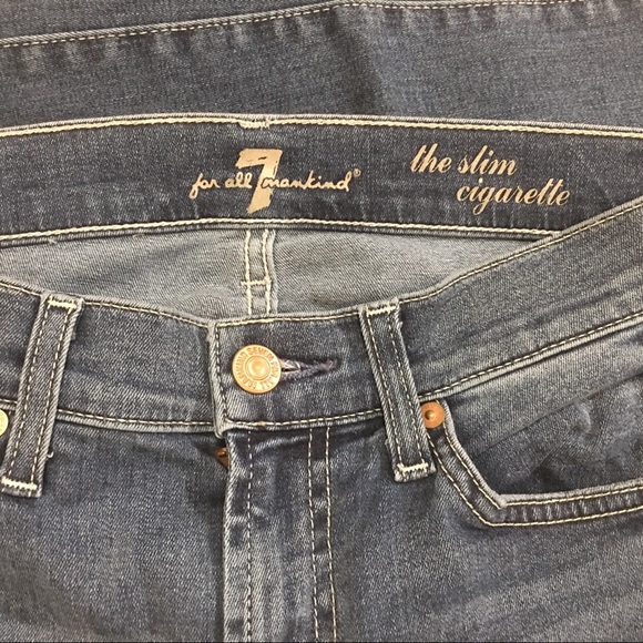 7 FOR ALL MANKIND THE SLIM CIGARETTE MidRise Sz 26 - Picture 7 of 8